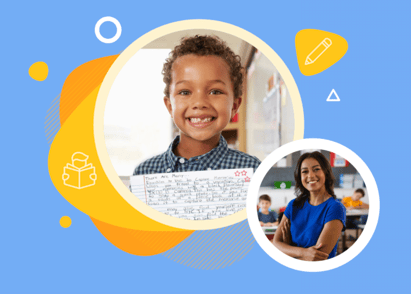 Boy and Teacher blue pic