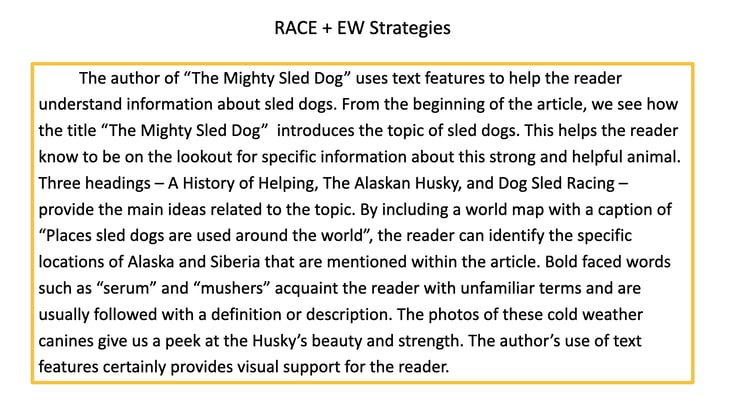 RACE and EW Strategies Sample